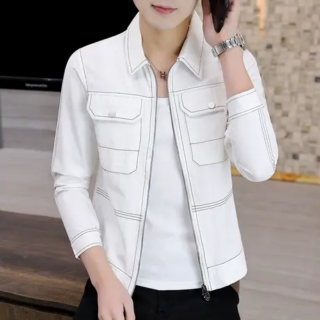 春季ins长袖衬衫男日系潮牌棒球服夹克学生帅气薄款外套秋装上衣商品大图