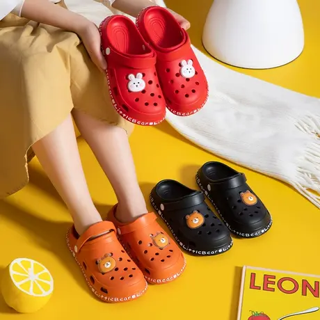 洞洞鞋女防滑厚底凉拖鞋ins潮2024新款护士韩版可爱手术室沙滩鞋商品大图