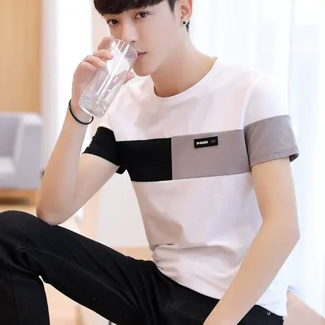 男士短袖t恤2023新款夏季男装半袖T体恤韩版潮流上衣夏装潮牌衣服商品大图