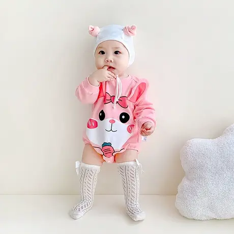 新生婴儿连体衣服夏季薄款套装纯棉空调睡衣宝宝夏装长袖哈衣爬服商品大图