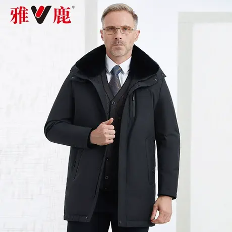 雅鹿2023新款男装中老年人羽绒服父亲加厚保暖爸爸冬装冬季外套A图片