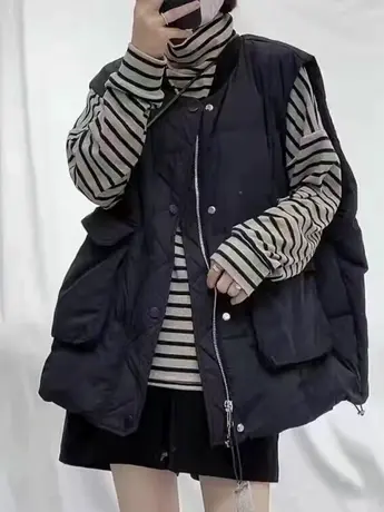 欧货新款羽绒棉马甲女士外穿2023年春季背心网红时尚潮流百搭马夹图片