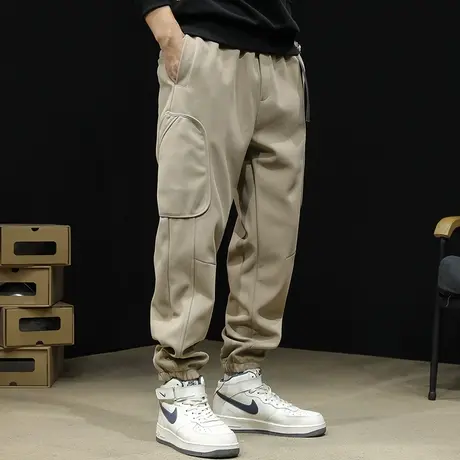 休闲工装裤男潮牌2023新款秋季束脚男士裤子秋款弹力运动男裤机能商品大图