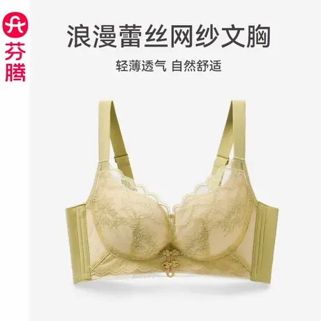 芬腾内衣女透气内杯无钢圈收副乳防下垂性感蕾丝调整型上托文胸罩图片