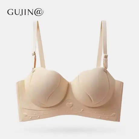 古今@【蜜桃抹胸】小胸聚拢内衣女一款俩用可拆卸肩带半杯文胸罩图片