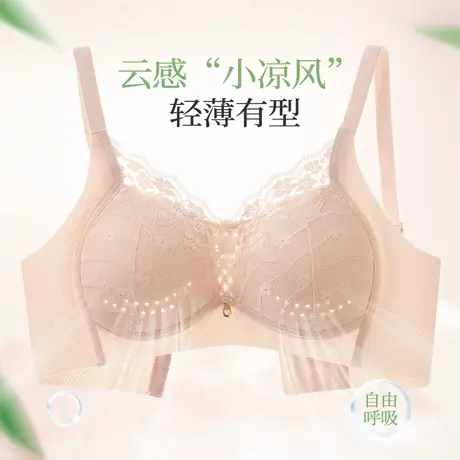 梦芭蒂夏季薄款透气洞洞杯内衣女大胸显小软支撑上托收副乳文胸罩商品大图