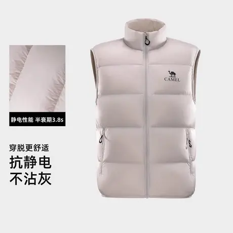 骆驼女装面包马甲羽绒服男女同款抗菌抗静电防水鸭绒羽绒马甲外套商品大图