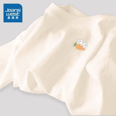 真维斯童装女童T恤长袖2025秋款上衣大童休闲体恤儿童纯棉打底衫图片