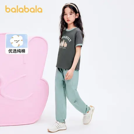 巴拉巴拉童装儿童套装洋气2024新款夏装女中大童运动风两件套休闲图片