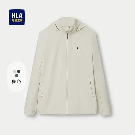 HLA/海澜之家国民臻品夹克25春秋新撞色印花拉链门襟休闲外套男商品大图