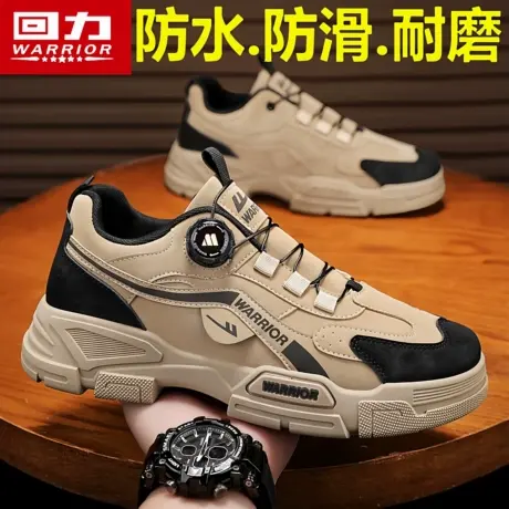 回力工装男鞋秋季休闲低帮马丁靴工地工作防水防滑运动厚底劳保鞋商品大图