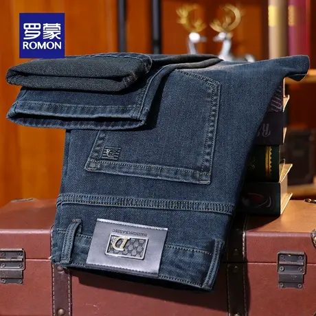 罗蒙直筒牛仔裤男2025秋季新款商务男裤休闲百搭舒适弹力男士长裤商品大图