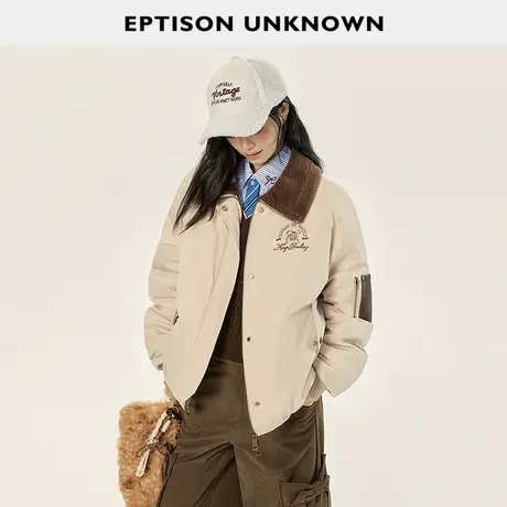 EPTISON棉服女2025冬季新款复古风宽松保暖休闲好看夹棉外套上衣商品大图