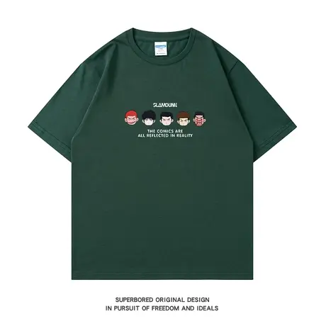 湘北五虎灌篮高手短袖t恤男夏季潮流宽松情侣装纯棉体恤上衣服商品大图