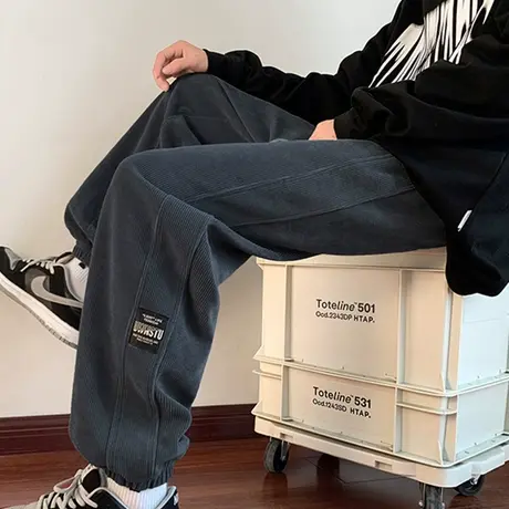 卫裤男潮牌春秋新款ins青少年初中生百搭束脚运动男生休闲长裤子图片