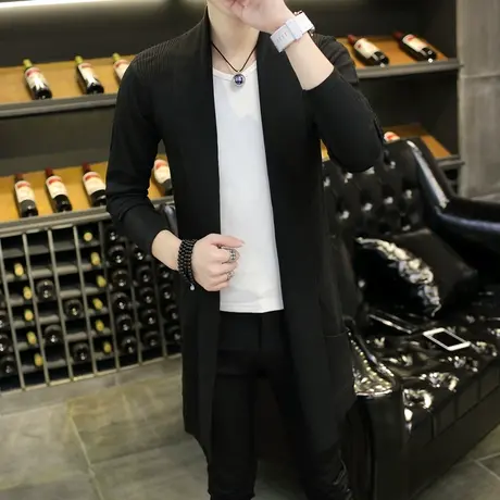 秋季中长款风衣男士2025韩版修身休闲外套学生男大衣个性潮流衣服商品大图