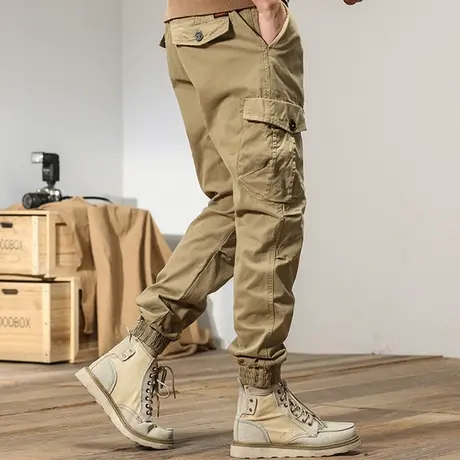 工装束脚休闲裤男士潮流宽松百搭潮牌新款哈伦休闲宽松束脚长裤子商品大图