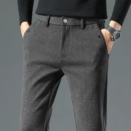 秋冬季英伦雅痞商务休闲裤男士中年爸爸装2024新款西装西裤男裤子商品大图