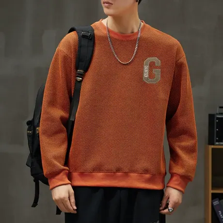 2024春秋季新款男生无帽重磅休闲上衣服男士宽松潮牌圆领卫衣冬天商品大图