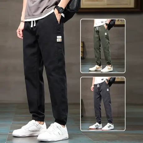 抽绳子工装休闲裤男生夏季薄款男裤子户外百搭开车摩托车骑行男士商品大图