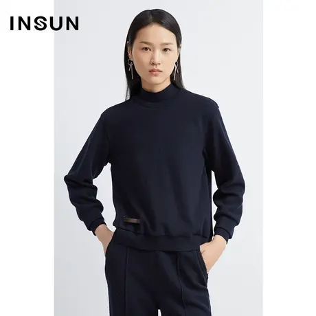 INSUN恩裳冬季立体肌理百搭羊毛卫衣图片