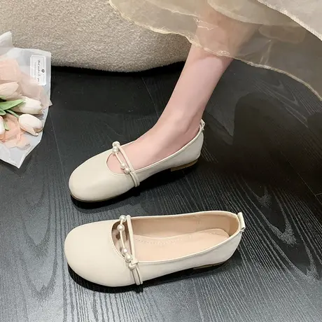 2024年夏季新款浅口平底仙女适合搭配小裙子的单鞋女温柔风豆豆鞋商品大图