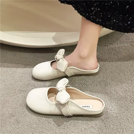 包头拖鞋女夏外穿懒人鞋2024新款法式温柔晚晚一脚蹬半托孕妇凉拖图片