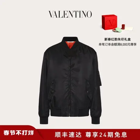【新品】华伦天奴VALENTINO男士花卉刺绣尼龙飞行员夹克商品大图