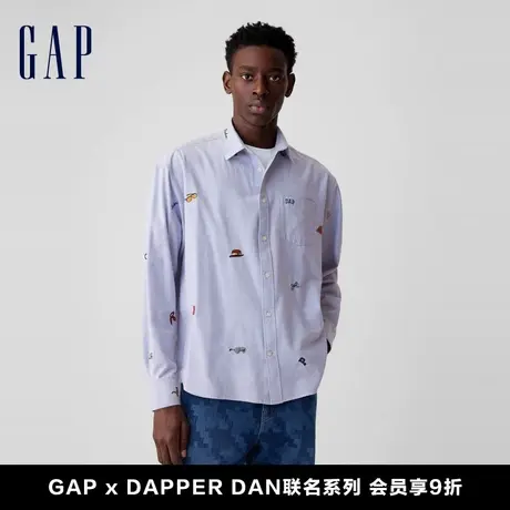 【DAP联名系列】Gap男女装2024春季新款宽松翻领长袖衬衫890845图片