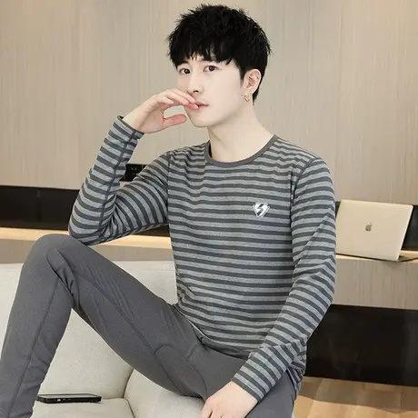 2023新款秋冬季男士秋衣裤秋裤双面德绒线衣线裤学生保暖内衣套装图片