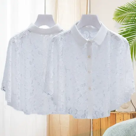 蕾丝小披肩夏季配吊带裙旗袍外搭短款百搭坎肩斗蓬防晒开衫上衣女商品大图