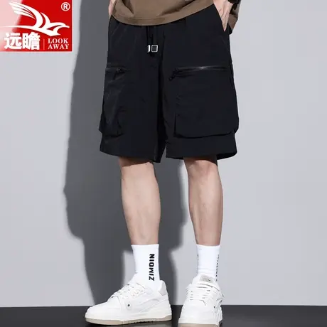 冰丝工装短裤男士夏季薄款潮牌宽松大码运动中裤休闲五分裤子男款商品大图