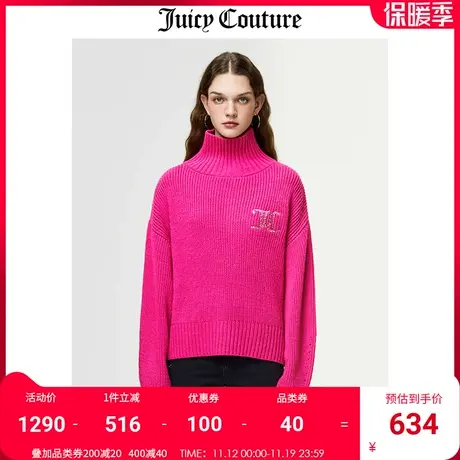 Juicy Couture橘滋毛衣女美式秋季新款百搭高领毛衫蝙蝠袖毛衣女图片