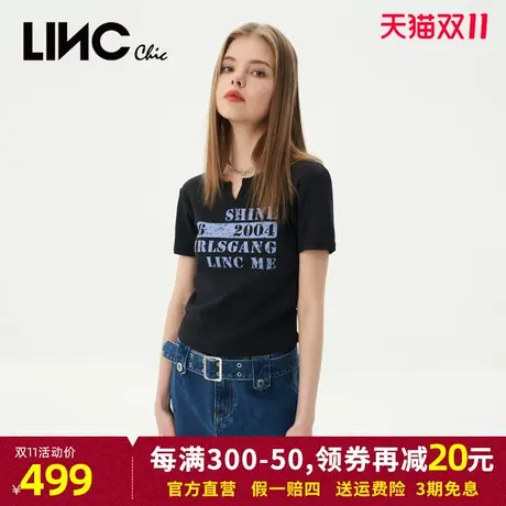 LINC金羽杰2023年夏秋新款复古蓝街头感设计牛仔裙裤女S232DK369Y商品大图