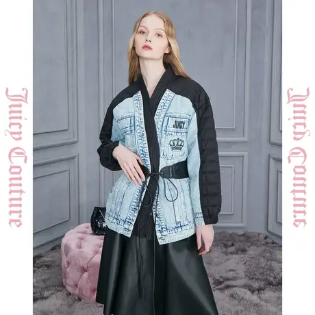 Juicy Couture橘滋2023新款拼接清仓正品印花女品牌羽绒服反季商品大图