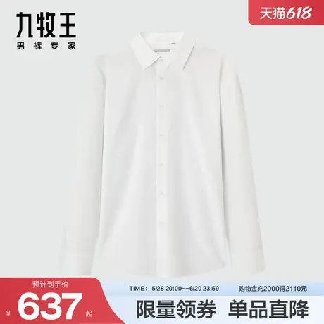 [明星同款][纯绵]九牧王男装JC1D11717正装长衬衣24秋款挺括有型图片