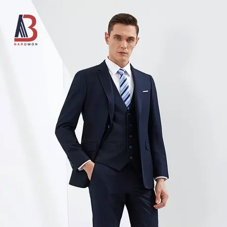 BAROMON/培罗蒙商务休闲西装男外套职业正装新郎结婚礼服西服套装图片