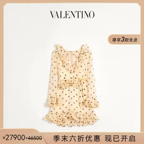 [季末优惠]华伦天奴VALENTINO女士 POIS SPOTS 欧根纱连衣裙图片