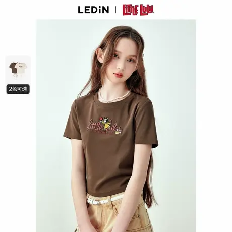 【Little Lulu联名】乐町夏季新款紧身图案绑带T恤C1CNE2122商品大图