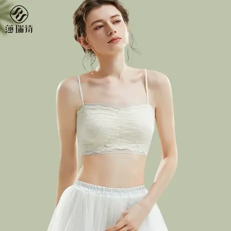 美背内衣女带胸垫蕾丝网纱吊带背心2025夏季新款文胸一体内搭抹胸图片