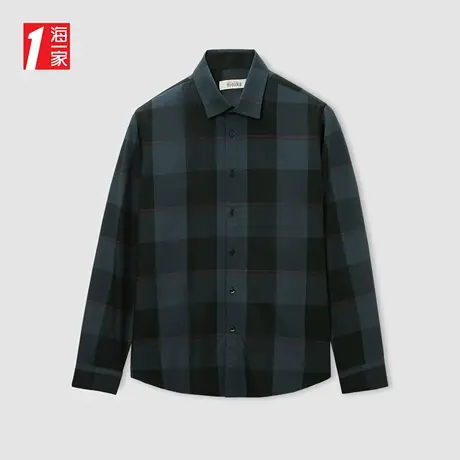 海一家经典格纹长衬2023秋季新款商务休闲简约舒适长袖衬衫男商品大图