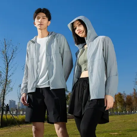 唐狮轻薄透气夏季新款情侣防晒衣男女防晒服拼接防紫外线情侣装潮图片