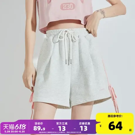 唐狮25夏季新款休闲短裤女印花撞色蝴蝶设计感松紧腰运动裤子女商品大图