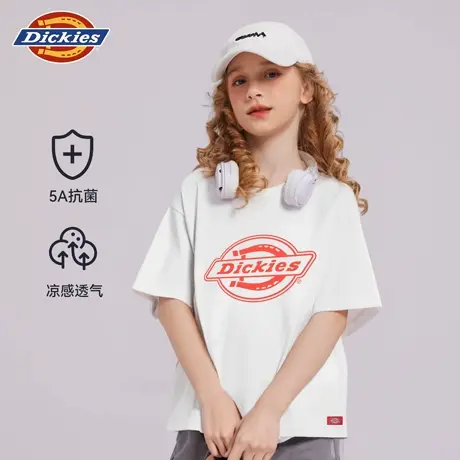 Dickies童装女童短袖t恤儿童美式休闲凉感体恤女大童夏季打底衫A图片