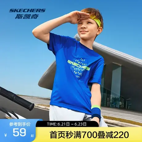 斯凯奇2025夏季新品男女通用短袖T宽松运动休闲风时尚舒享层次感图片