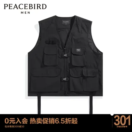 太平鸟男装工装马甲多口袋马甲B1BGC1225图片