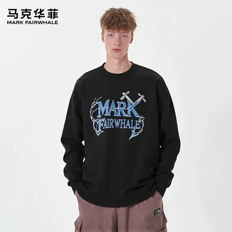马克华菲 deer 美式潮流字母印花秋季新款宽松时尚卫衣外套男女款图片