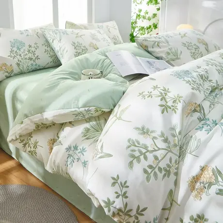 恒源祥全棉印花四件套床上用品纯棉被套床单宿舍三件套四季通用商品大图