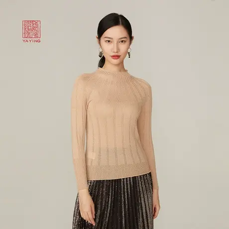 EP雅莹高端系列 绵羊毛金葱中领内搭针织衫 商场同款9514A商品大图