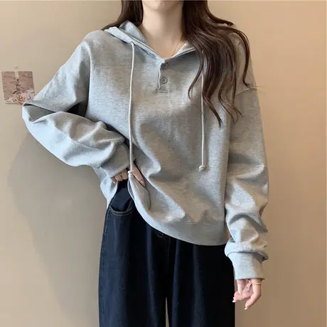 加绒加厚银狐绒卫衣女秋冬季2022新款时尚洋气减龄小个子显高上衣图片